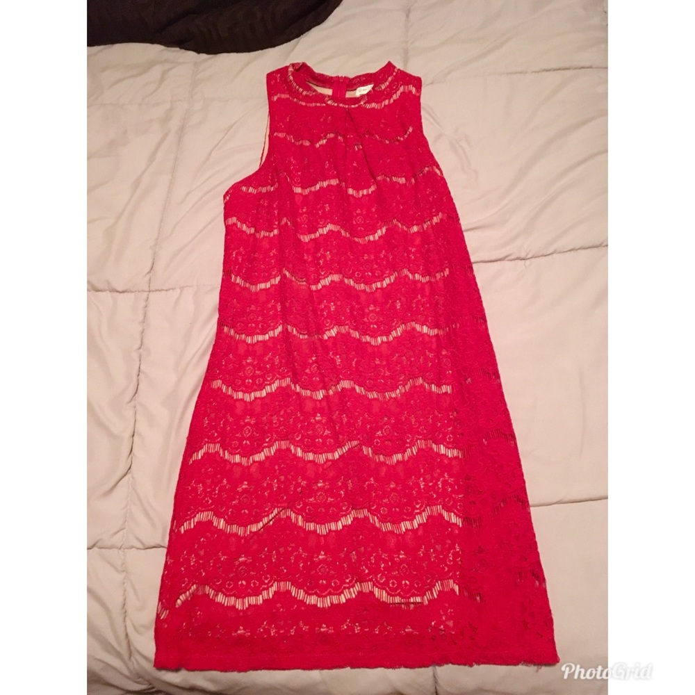 Love, Fire Red Lace Dress size Medium